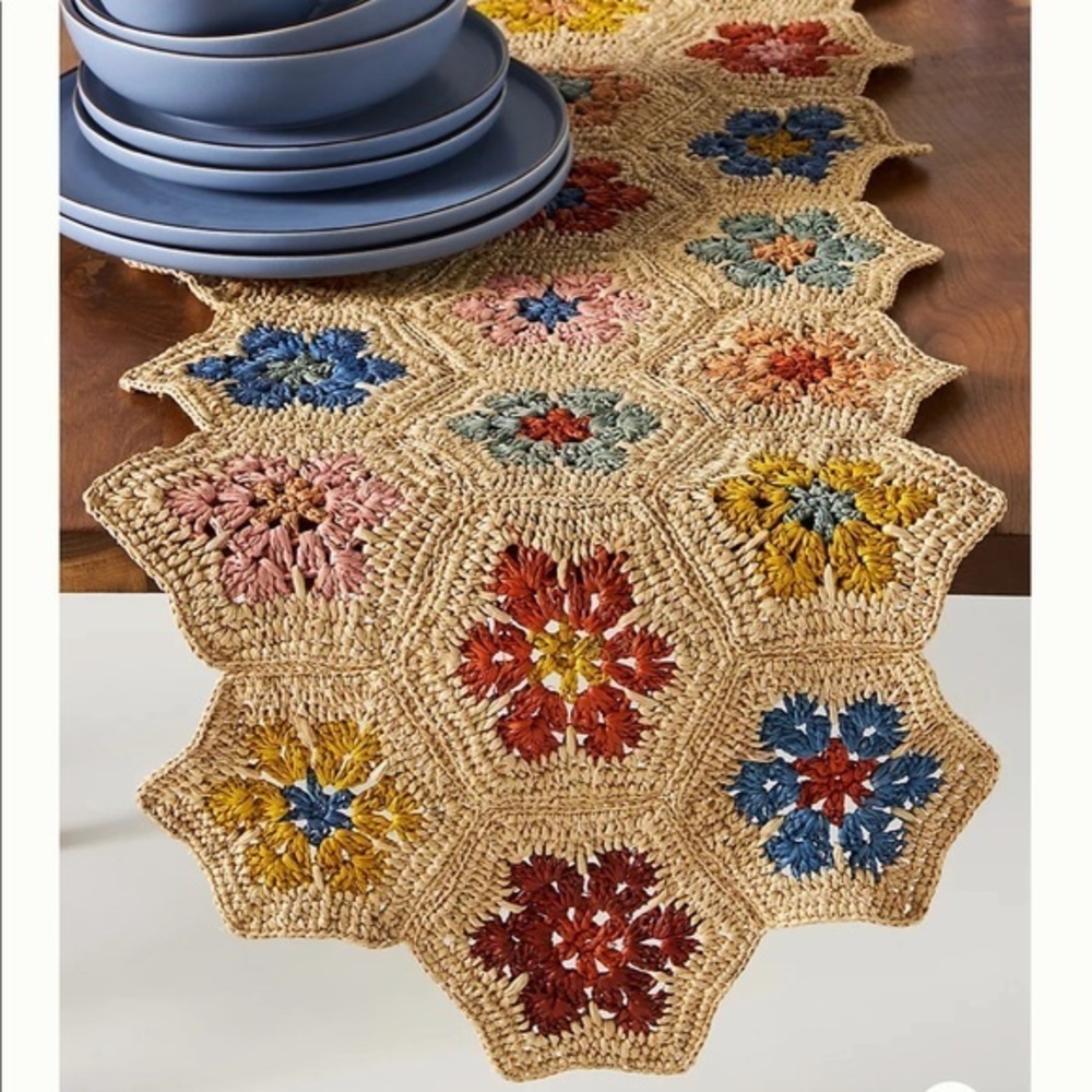 New🌟Anthropologie-Jaona Raffia Table Runner